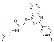 CAS#: 606132-95-0, 2-[[2-(4-Fluorophenyl)-6-Methyl-4-Quinazolinyl]Thio]-N-(3-Methylbutyl)-Acetamide