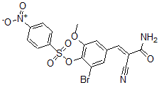 CAS 登录号：6094-35-5， (E)-3-[3-溴-5-甲氧基-4-(4-硝基苯基)磺酰基氧基-苯基]-2-氰基-丙-2-烯酰胺