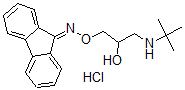 CAS 登录号：60979-28-4， 1-(叔-丁基氨基)-3-(芴-9-亚基氨基)氧基丙-2-醇盐酸盐