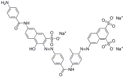 CAS#: 6104-56-9, Trisodium 7-[[4-[[4-[[6-[(4-Aminobenzoyl)Amino]-1-Hydroxy-3-Sulphonato-2-Naphthyl]Azo]Benzoyl]Amino]-o-Tolyl]Azo]Naphthalene-1,3-Disulphonate