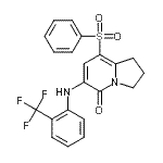 CAS 登录号：612065-28-8， 8-(苯磺酰基)-6-{[2-(三氟甲基)苯基]氨基}-2,3-二氢-5(1H)-吲哚嗪酮