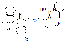 CAS 登录号：612548-86-4， N,N-二(1-甲基乙基)-亚膦酰胺基酸 2-氰基乙基 [2-[2-[[(4-甲氧基苯基)二苯基甲基]氨基]乙氧基]乙基]酯