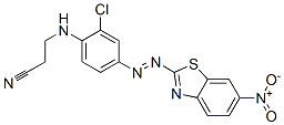 CAS 登录号：61488-78-6， 3-[[2-氯-4-[(6-硝基-2-苯并噻唑基)偶氮]苯基]氨基]丙腈