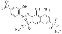 CAS 登录号：6222-46-4， 5-氨基-4-羟基-3-[2-(2-羟基-4-硝基苯基)偶氮]-2,7-萘二磺酸钠盐(1:2)