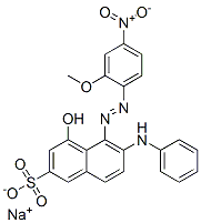 CAS 登录号：6222-55-5， 4-羟基-5-[(2-甲氧基-4-硝基苯基)偶氮]-6-(苯基氨基)萘-2-磺酸钠