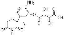 CAS 登录号：62268-19-3， 3-(4-氨基苯基)-3-乙基-2,6-哌啶二酮 2,3-二羟基琥珀酸盐(1:1)