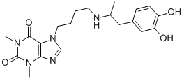 CAS#: 62401-70-1, 7-[4-[[2-(3,4-Dihydroxyphenyl)-1-Methylethyl]Amino]Butyl]Theophyline