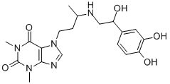 CAS#: 62401-91-6, 7-[3-[[2-(3,4-Dihydroxyphenyl)-2-Hydroxyethyl]Amino]Butyl]Theophyline