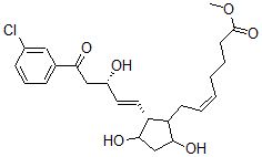 CAS 登录号：62429-47-4， (Z)-7-[(1R)-2beta-[(E,S)-5-(3-氯苯基)-3-羟基-5-氧代-1-戊烯基]-3alpha,5alpha-二羟基环戊烷-1alpha-基]-5-庚烯酸甲酯