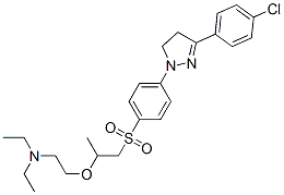 CAS#: 62453-88-7, 2-[2-[[4-[3-(4-Chlorophenyl)-4,5-Dihydro-1H-Pyrazol-1-Yl]Phenyl]Sulphonyl]-1-Methylethoxy]Ethyl(Diethyl)Amine