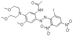 CAS#: 62607-26-5, N-[5-[Bis(2-Methoxyethyl)Amino]-2-[2-(2-Iodo-4,6-Dinitrophenyl)Diazenyl]-4-Methoxyphenyl]-Acetamide
