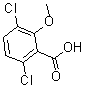 CAS 登录号：62610-39-3， 3,6-二氯-2-甲氧基-苯甲酸