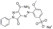 CAS 登录号：62630-92-6， 3-[[[3-(氨基羰基)-4,5-二氢-5-氧代-1-苯基-1H-吡唑]-4-基]偶氮]-4-甲氧基苯磺酸钠盐