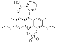 CAS#: 62669-66-3, 9-(2-Carboxyphenyl)-3,6-bis(ethylamino)-2,7-dimethylxanthylium perchlorate