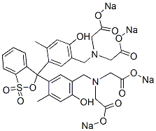 CAS 登录号：62698-59-3， N,N-((1,1-二氧代-3H-2,1-苯并氧硫杂环戊烷-3-亚基)二((6-羟基-4-甲基-3,1-亚苯基)亚甲基))二(N-(羧甲基)-甘氨酸四钠盐