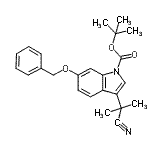 CAS#: 629662-38-0, 2-Methyl-2-propanyl 6-(benzyloxy)-3-(2-cyano-2-propanyl)-1H-indole-1-carboxylate