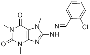CAS 登录号：6299-72-5， 2-氯苯甲醛(1,3,7-三甲基黄嘌呤-8-基)腙