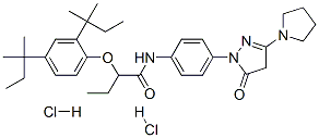 CAS#: 63059-49-4, 2-[2,4-Bis(Tert-Pentyl)Phenoxy]-N-[4-[4,5-Dihydro-5-Oxo-3-(1-Pyrrolidinyl)-1H-Pyrazol-1-Yl]Phenyl]Butyramide Dihydrochloride