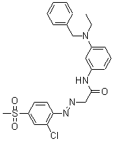 CAS 登录号：63133-99-3， 2-[[2-氯-4-(甲基磺酰基)苯基]偶氮]-N-[3-[乙基苄基氨基]苯基]-乙酰胺
