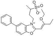 CAS 登录号：63148-98-1， 2-(2-乙氧基-1-丁烯基)-5-苯基-3-(3-磺基丁基)苯并恶唑鎓内盐