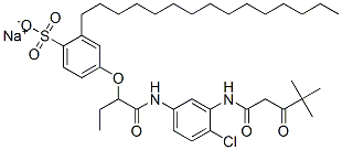 CAS#: 63149-23-5, 4-[2-[[4-Chloro-3-[(4,4-Dimethyl-1,3-Dioxopentyl)Amino]Phenyl]Amino]-1-Ethyl-2-Oxoethoxy]-2-Pentadecylbenzenesulfonic Acid Sodium Salt