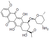 CAS 登录号：63568-77-4， 4'-脱氧柔红霉素