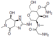 CAS#: 63663-79-6, (3aS)-2-[[2-[(Aminoacetyl)Methylamino]-4-O-Aminocarbonyl-2-Deoxy-beta-D-Glucopyranosyl]Amino]-1,3abeta,5,6,7,7aalpha-Hexahydro-7beta-Hydroxy-5-Methyl-4H-Imidazo[4,5-c]Pyridin-4-One