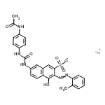 CAS 登录号：6369-37-5， 钠7-{[(4-乙酰氨基苯基)氨基甲酰]氨基}-4-羟基-3-[(2-甲基苯基)偶氮]-2-萘磺酸酯