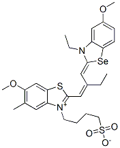 CAS#: 63815-64-5, 2-[2-[(3-Ethyl-5-Methoxy-3H-Benzoselenazol-2-Ylidene)Methyl]But-1-Enyl]-6-Methoxy-5-Methyl-3-(4-Sulphonatobutyl)Benzothiazolium