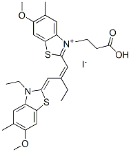 CAS#: 63815-95-2, 3-(2-Carboxyethyl)-2-[2-[(3-Ethyl-6-Methoxy-5-Methyl-3H-Benzothiazol-2-Ylidene)Methyl]But-1-Enyl]-6-Methoxy-5-Methylbenzothiazolium Iodide