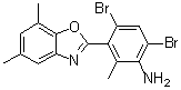 CAS#: 638159-13-4, 4,6-Dibromo-3-(5,7-dimethyl-1,3-benzoxazol-2-yl)-2-methylaniline