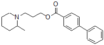 CAS 登录号:64050-41-5, 3-(2-甲基哌啶基)丙基 4-苯基苯甲酸酯