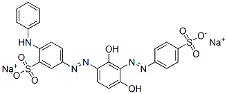 CAS#: 6416-67-7, Disodium 5-[[2,4-Dihydroxy-3-[(4-Sulphonatophenyl)Azo]Phenyl]Azo]-2-(Phenylamino)Benzenesulphonate