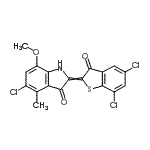 CAS#: 6424-69-7, 5-Chloro-2-(5,7-Dichloro-3-Oxo-1-Benzothiophen-2(3H)-Ylidene)-7-Methoxy-4-Methyl-1,2-Dihydro-3H-Indol-3-One