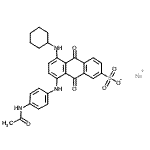 CAS 登录号：6424-94-8， 钠8-[(4-乙酰氨基苯基)氨基]-5-(环己基氨基)-9,10-二氧代-9,10-二氢-2-蒽磺酸酯