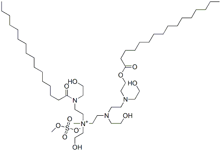 CAS#: 64346-65-2, N-(2-Hydroxyethyl)-N-[2-[(2-Hydroxyethyl)[2-[(2-Hydroxyethyl)[2-[(1-Oxohexadecyl)Oxy]Ethyl]Amino]Ethyl]Amino]Ethyl]-2-[(2-Hydroxyethyl)(1-Oxohexadecyl)Amino]-N-Methyl-Ethanaminium Methyl Sulfate (Salt)