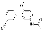 CAS 登录号：64611-87-6， N-[3-[(2-氰基乙基)-2-烯丙基氨基]-4-甲氧基苯基]-乙酰胺