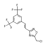 CAS 登录号：646989-58-4， 3-{(E)-2-[3,5-二(三氟甲基)苯基]乙烯基}-5-(氯甲基)-1,2,4-恶二唑