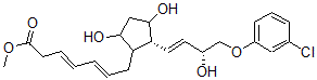CAS 登录号：64812-79-9， (3E,5E)-7-[(1R)-2beta-[(E,R)-4-(3-氯苯氧基)-3-羟基-1-丁烯基]-3alpha,5alpha-二羟基环戊烷-1alpha-基]-3,5-庚二烯酸甲酯