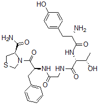 CAS#: 64889-80-1, [R-(R*,S*)]-L-Tyrosyl-D-threonyl-N-[2-[4-(aminocarbonyl)-3-thiazolidinyl]-2-oxo-1-(phenylmethyl)ethyl]-Glycinamide