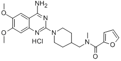 CAS 登录号：64951-34-4， N-((1-(4-氨基-6,7-二甲氧基喹唑啉-2-基)-4-哌啶基)甲基)-N-甲基-2-呋喃甲酰胺盐酸盐