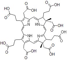 CAS#: 65207-12-7, (7S,8S,12S,13S)-3,8,13,17-Tetrakis(carboxymethyl)-8,13-dimethyl-7,8,12,13-tetrahydroporphyrin-2,7,12,18-tetrapropionic acid