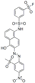 CAS 登录号：65208-24-4， 3-[[[5-羟基-6-[[2-(甲基磺酰基)-4-硝基苯基]偶氮]-1-萘基]氨基]磺酰基]苯磺酰氟