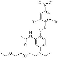 CAS 登录号：65208-31-3， N-[2-[(2,6-二溴-4-硝基苯基)偶氮]-5-[[2-(2-乙氧基乙氧基)乙基]乙基氨基]苯基]-乙酰胺