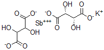 CAS 登录号：6535-15-5， 2,3-二羟基-(2R,3R)-丁二酸锑钾盐(2:1:1)