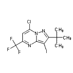 CAS#: 655235-52-2, 7-Chloro-3-iodo-2-(2-methyl-2-propanyl)-5-(trifluoromethyl)pyrazolo[1,5-a]pyrimidine