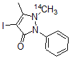 CAS#: 65550-46-1, 1,2-Dihydro-4-Iodo-5-Methyl-1-(Methyl-14C)-2-Phenyl-3H-Pyrazol-3-One
