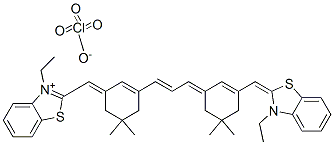 CAS#: 65767-27-3, 3-Ethyl-2-[[3-[3-[3-[(3-Ethyl-3H-Benzothiazol-2-Ylidene)Methyl]-5,5-Dimethylcyclohex-2-En-1-Ylidene]Prop-1-Enyl]-5,5-Dimethylcyclohex-2-En-1-Ylidene]Methyl]Benzothiazolium Perchlorate