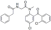 CAS 登录号：65808-73-3， N-[4-氯-2-(2-氯苯甲酰基)苯基]-N-甲基-2-[(2-苯基乙酰基)氨基]乙酰胺