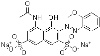 CAS 登录号：6625-46-3， 5-乙酰氨基-4-羟基-3-[(2-甲氧基苯基)偶氮]-2,7-萘二磺酸二钠